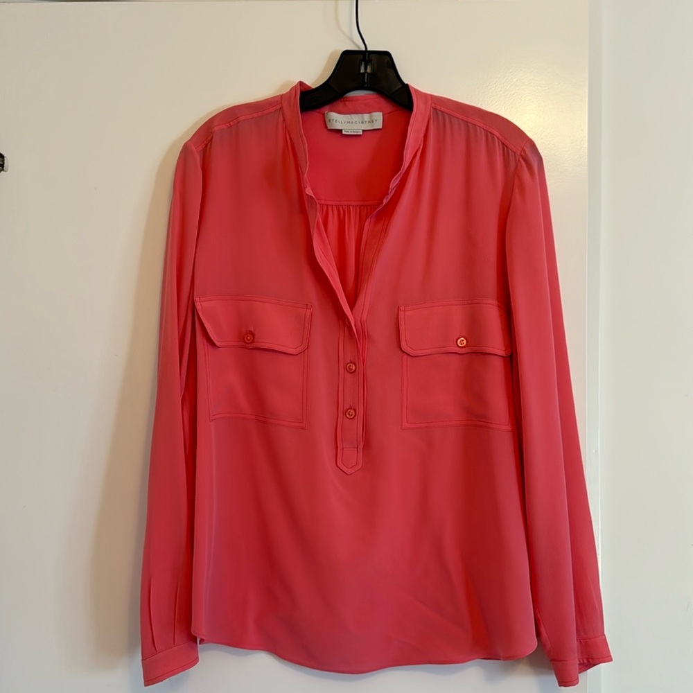Stella McCartney silk coral blouse, size 42